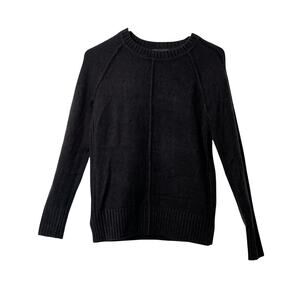 Ann Taylor Sweater Size XS Black Wool Blend Long Sleeve Pullover Side Slits  NWT